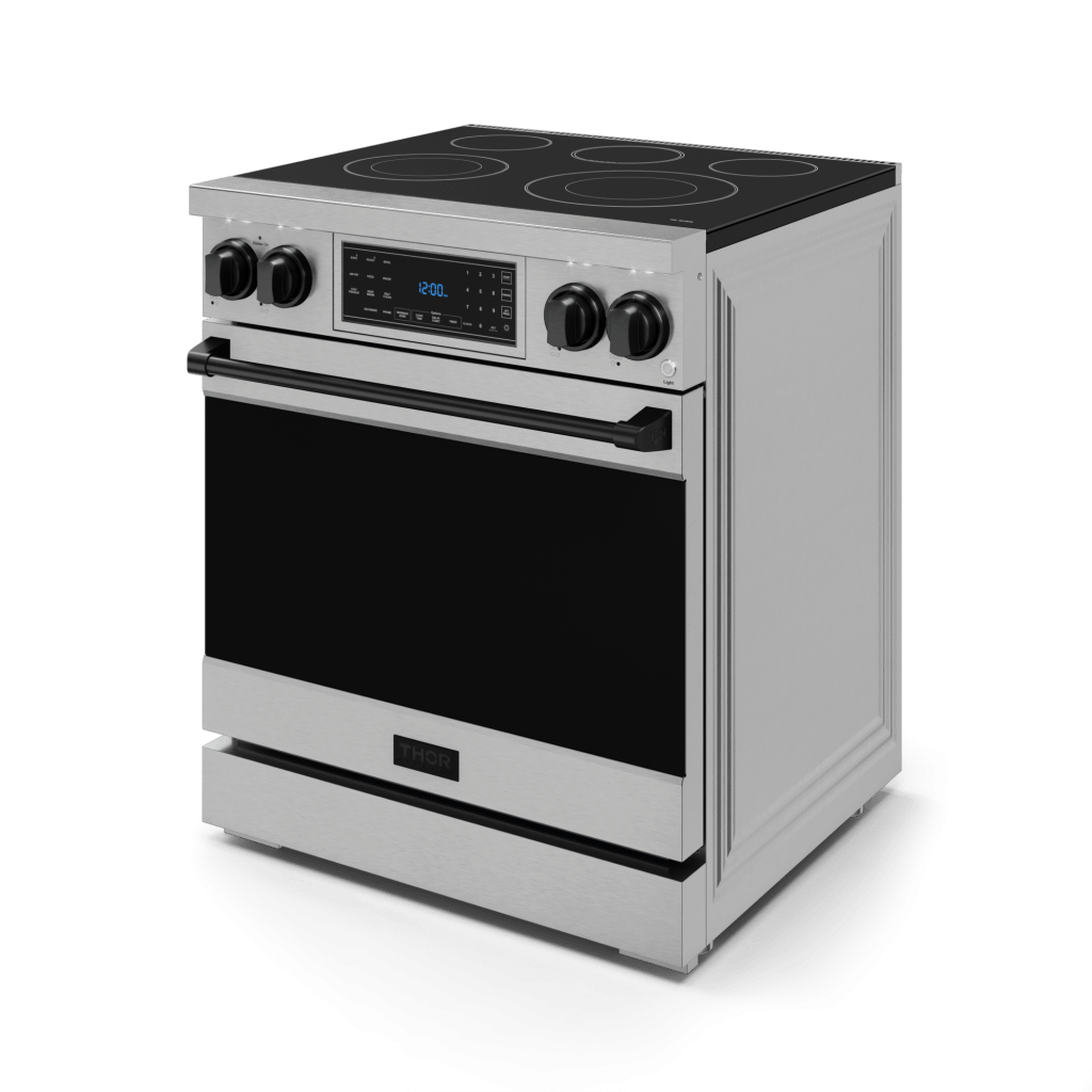 Thor Kitchen RSE30BLK 30 Inch Professional Electric Range With Tilt Panel Touch Control In Stainless Steel/Black Gordon Ramsay Series - Rse30-Blk