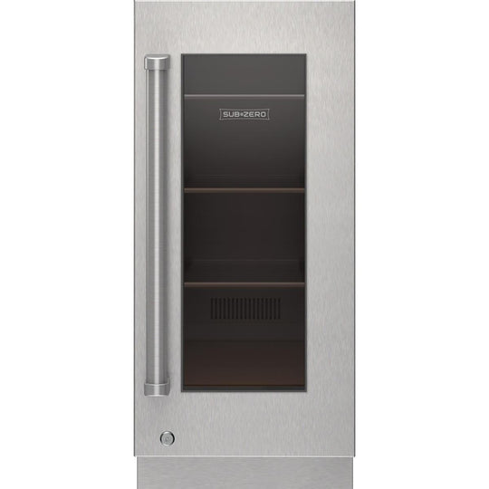 Sub-Zero 9029159 Stainless Steel Glass Door Panel With Lock - Pro Handle, Right Hinge