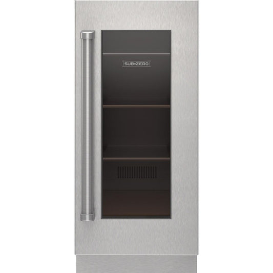 Sub-Zero 9029161 Stainless Steel Glass Door Panel - Pro Handle, Right Hinge
