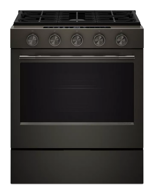 Kitchenaid KFGS930SBE Kitchenaid® 30-Inch 4 Burner Commercial-Style Gas Range With No Preheat Air Fry Mode