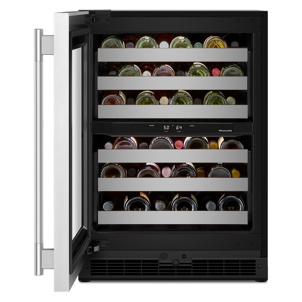 Kitchenaid KUWR324SSB 24" Undercounter Wine Cellar With Full-Extension Metal-Front Racks