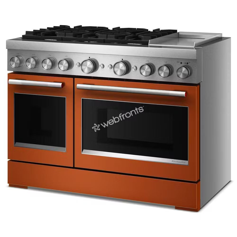 Kitchenaid KFDD948SSC 48-Inch 6 Burner Commercial-Style Dual Fuel Range With Griddle