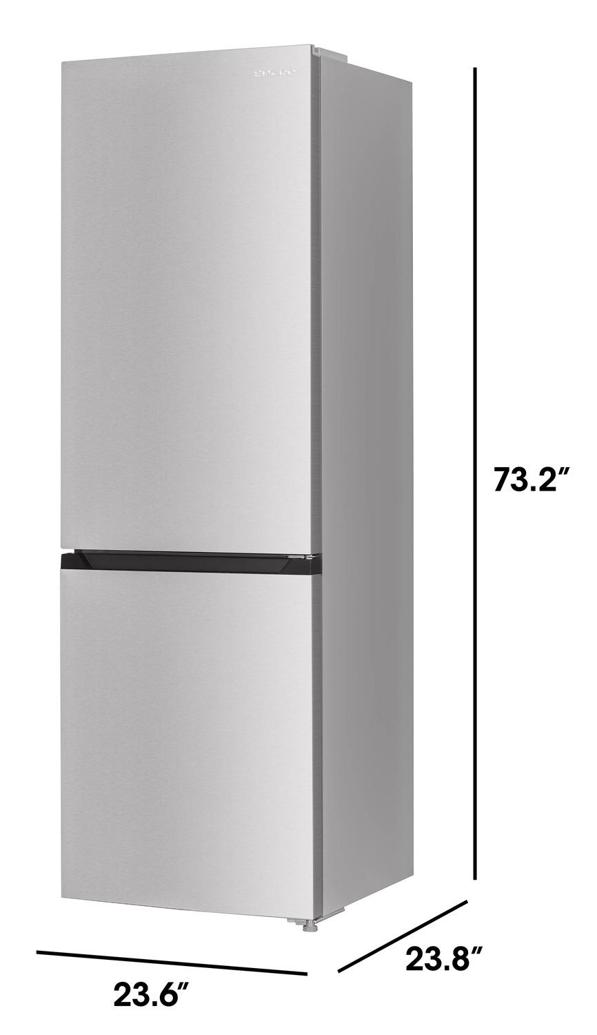 Sharp SJB1045SNS 10.4 Cu. Ft. Counter Depth 24 In. Bottom Freezer 2-Door Refrigerator With Reversible Door In Stainless Steel