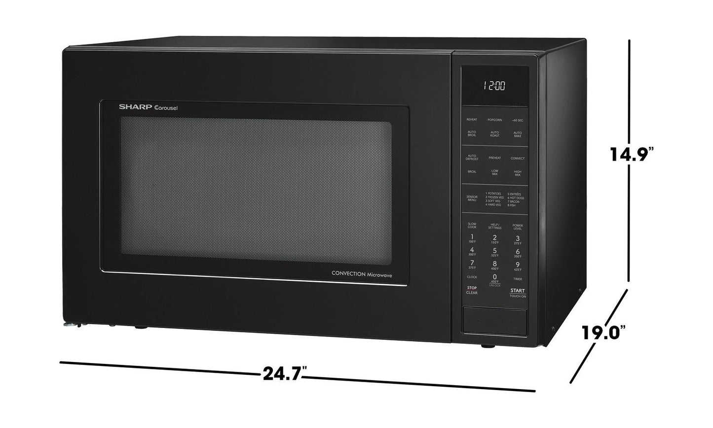 Sharp SMC1585KB Sharp 1.5 Cu. Ft. 900W Black Convection Countertop Microwave Oven