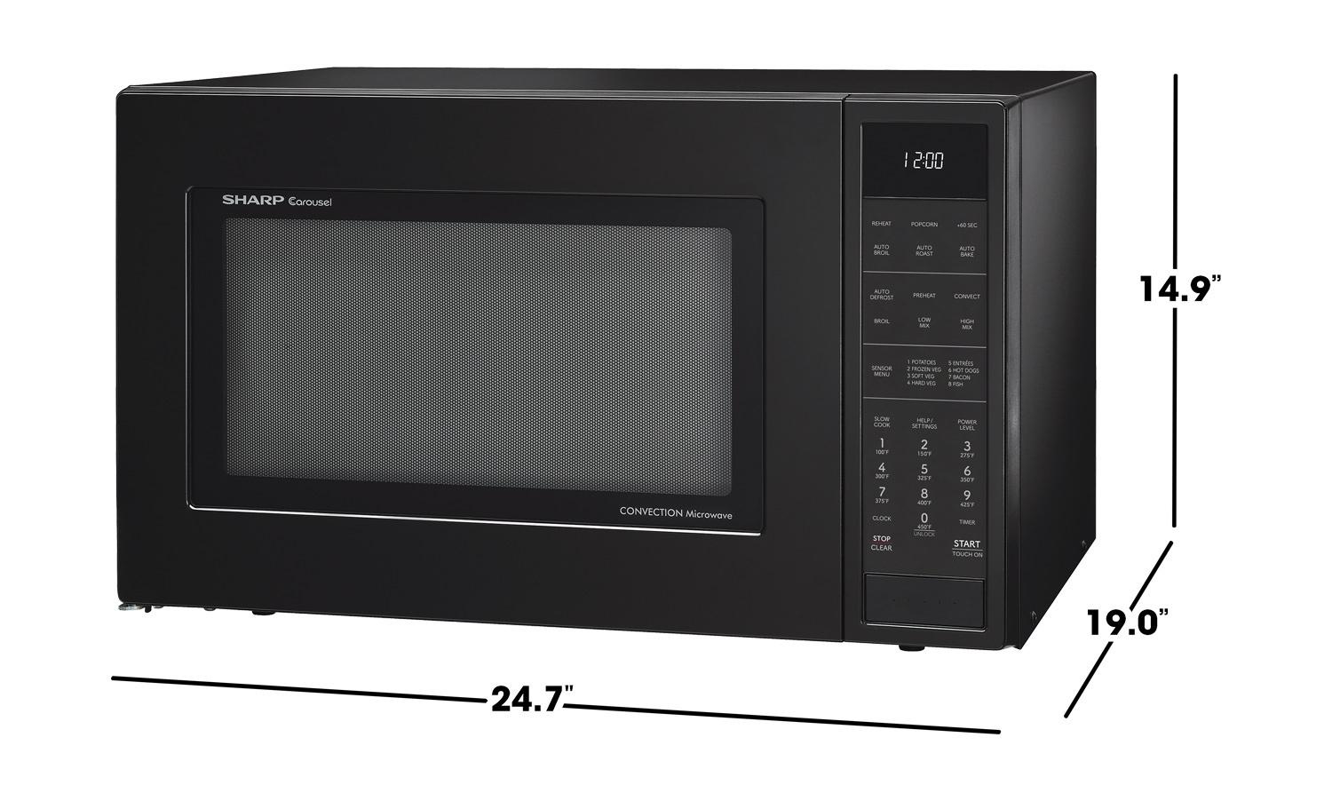 Sharp SMC1585KB Sharp 1.5 Cu. Ft. 900W Black Convection Countertop Microwave Oven