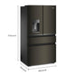 Whirlpool WRMC7036RV 36-Inch Wide True Counter Depth 4-Door French Door Refrigerator - 22 Cu. Ft.