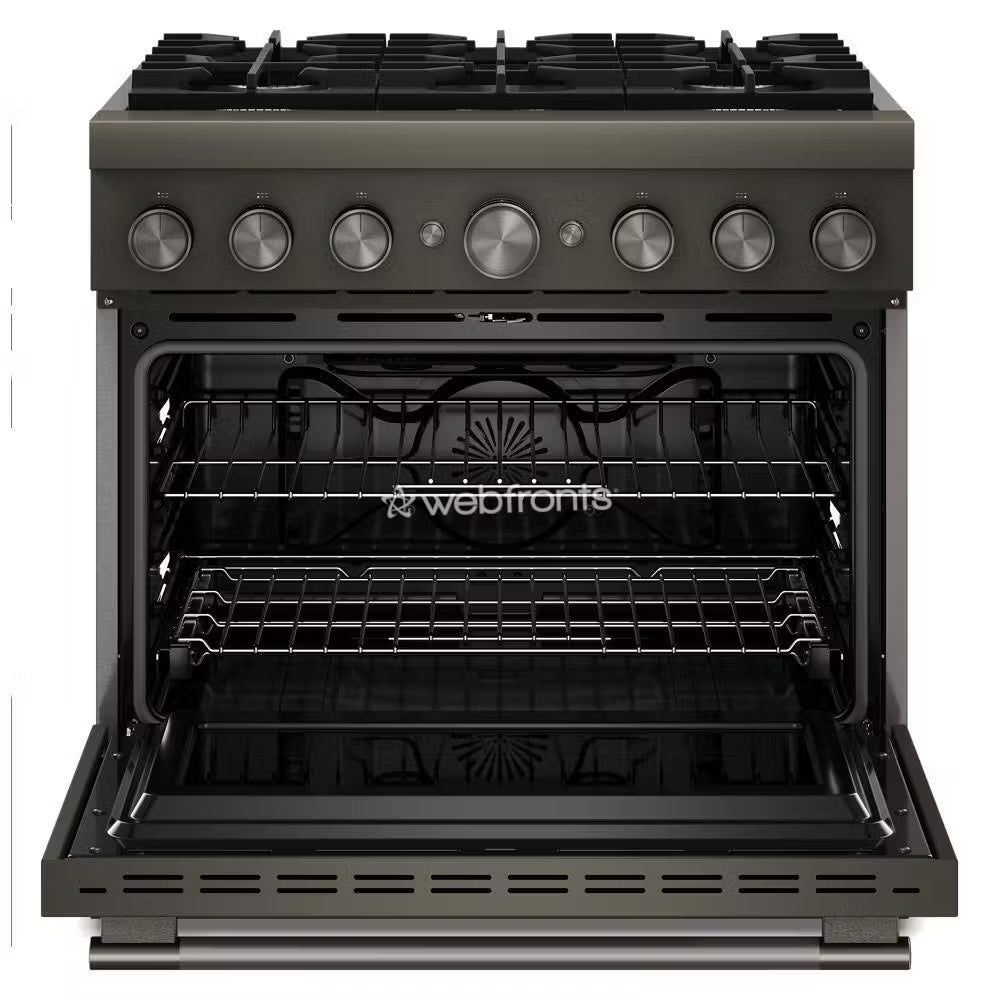 Kitchenaid KFDS936SBE 36-Inch 6 Burner Commercial-Style Dual Fuel Range With No Preheat Air Fry Mode
