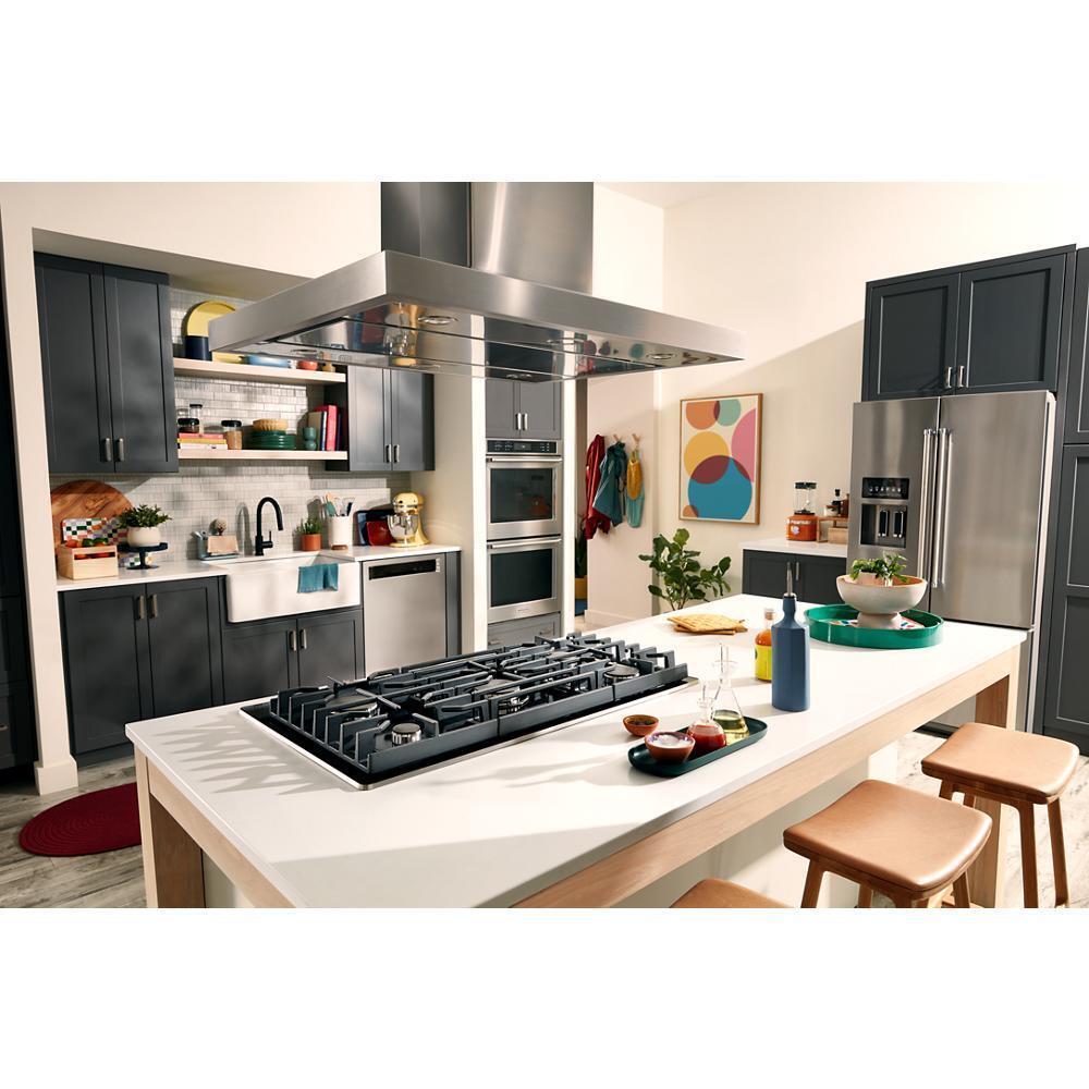 Kitchenaid KCGG536PBL 36" Gas-On-Glass Cooktop