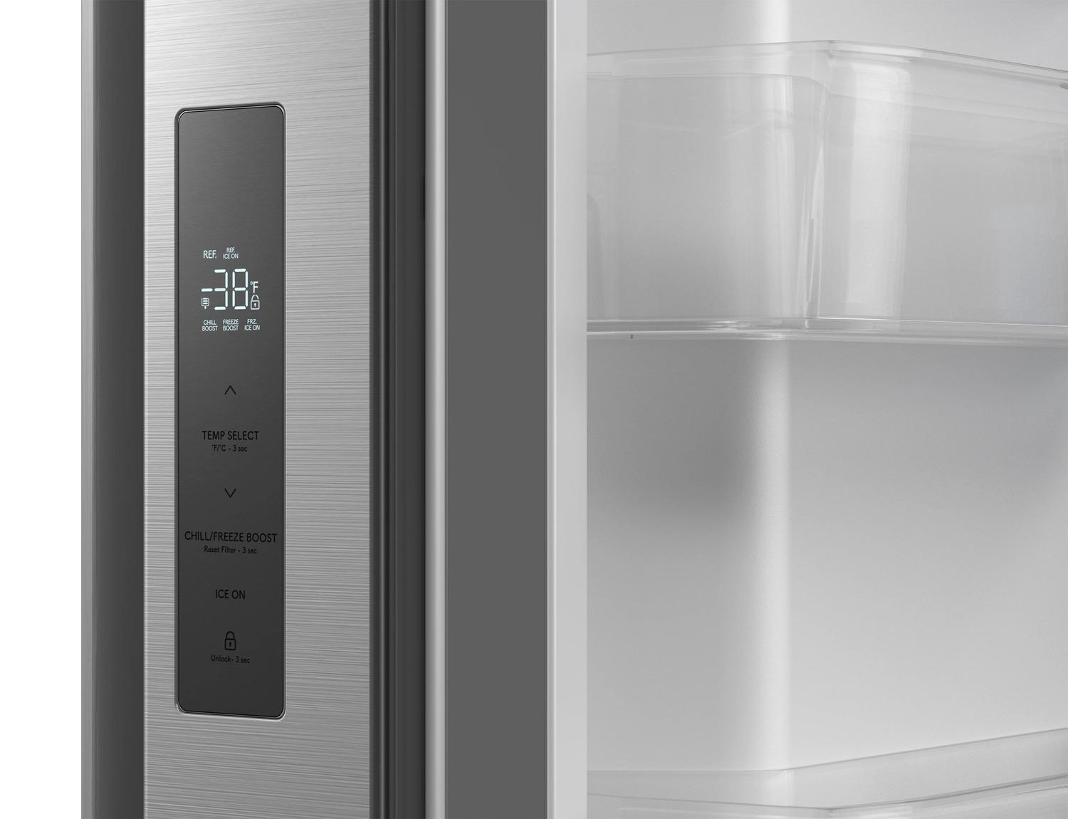 Sharp SJF2955MS 28.9 Cu.Ft. Standard Depth 36 In. French 3-Door Refrigerator With Water Dispenser In Stainless Steel