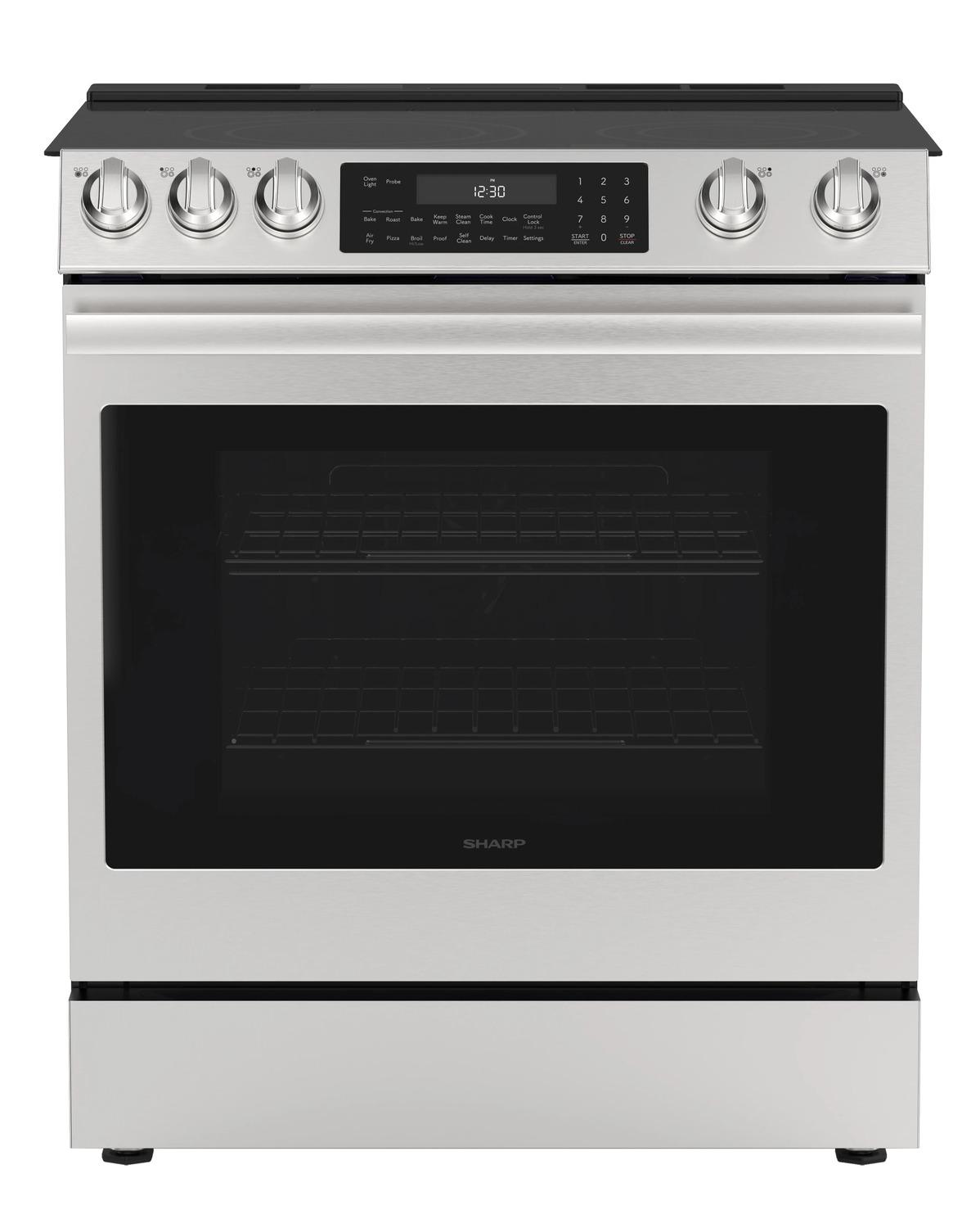 Sharp SSR3076SNS 30 In. 5 Burner 6.3 Cu. Ft. Slide-In Electric Range With True European Convection