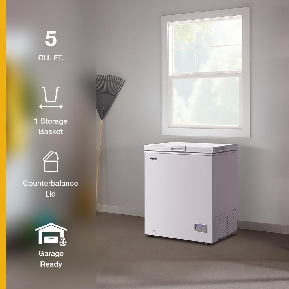 Whirlpool WZCN315TW Whirlpool® 5 Cu. Ft. Chest Freezer With 1 Storage Basket