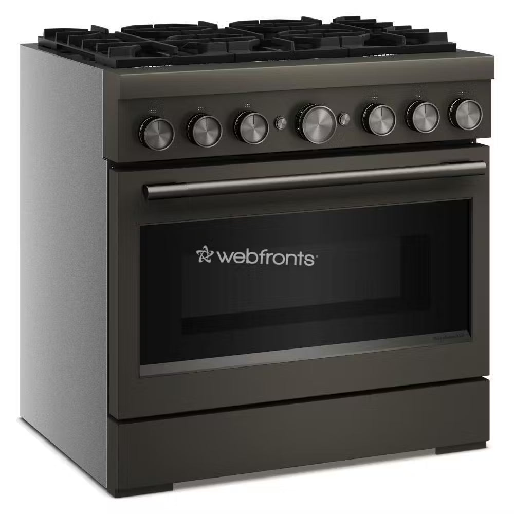 Kitchenaid KFDS936SBE 36-Inch 6 Burner Commercial-Style Dual Fuel Range With No Preheat Air Fry Mode