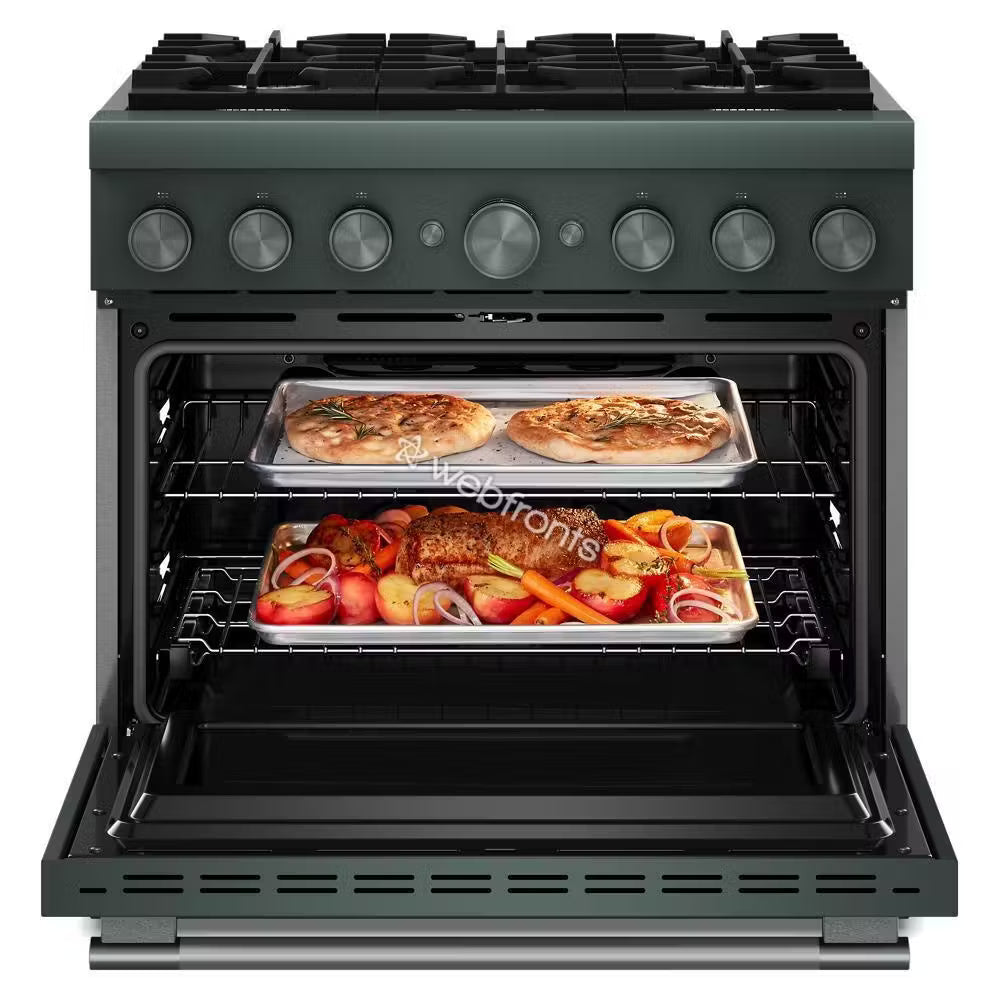 Kitchenaid KFDS936SJP 36-Inch 6 Burner Commercial-Style Dual Fuel Range With No Preheat Air Fry Mode