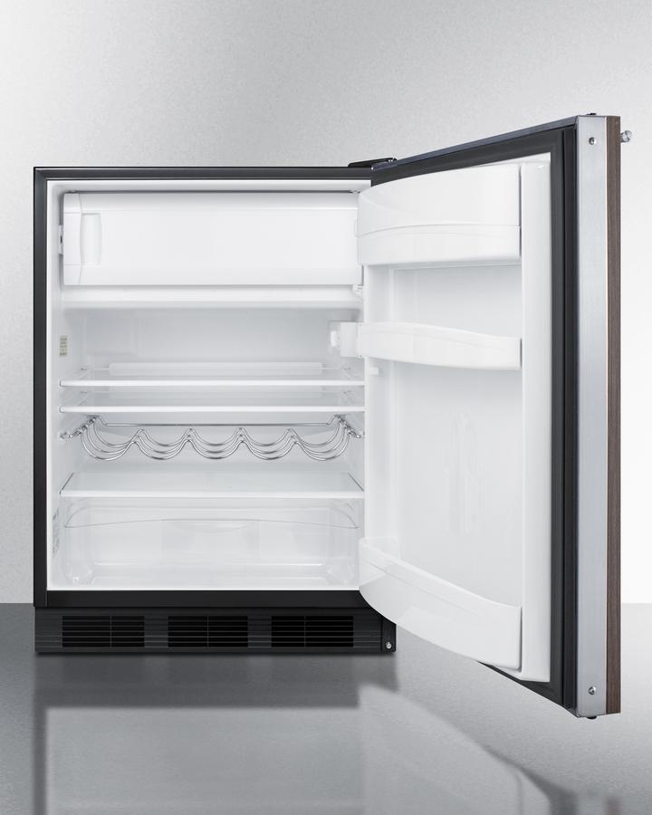 Summit CT663BKBIWP1 24" Wide Built-In Refrigerator-Freezer With Wood Panel Door