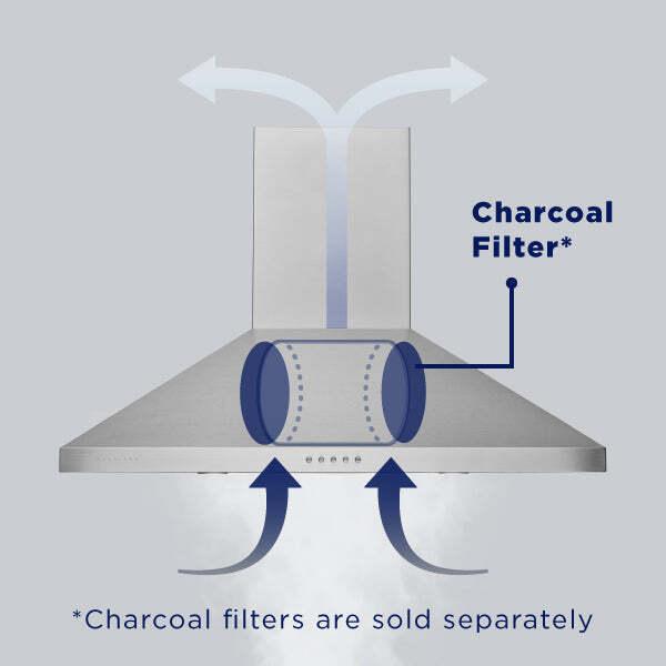 Hauslane WM530SS36P Hauslane Chef 36-In Convertible Stainless Steel Wall-Mounted Range Hood