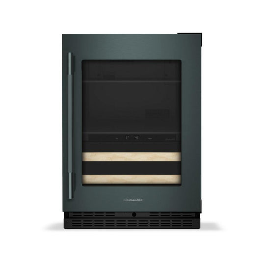 Kitchenaid KUBR524SJP 24" Beverage Center With Glass Door And Wood-Front Racks