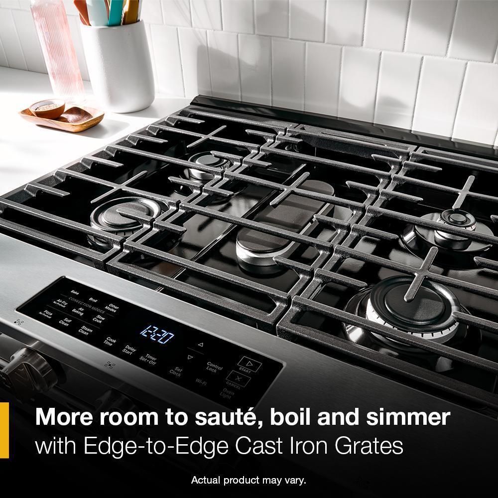 Whirlpool WSGS4530TW 30-Inch Gas Smart Range With Air Cooking Technology And Steam Clean