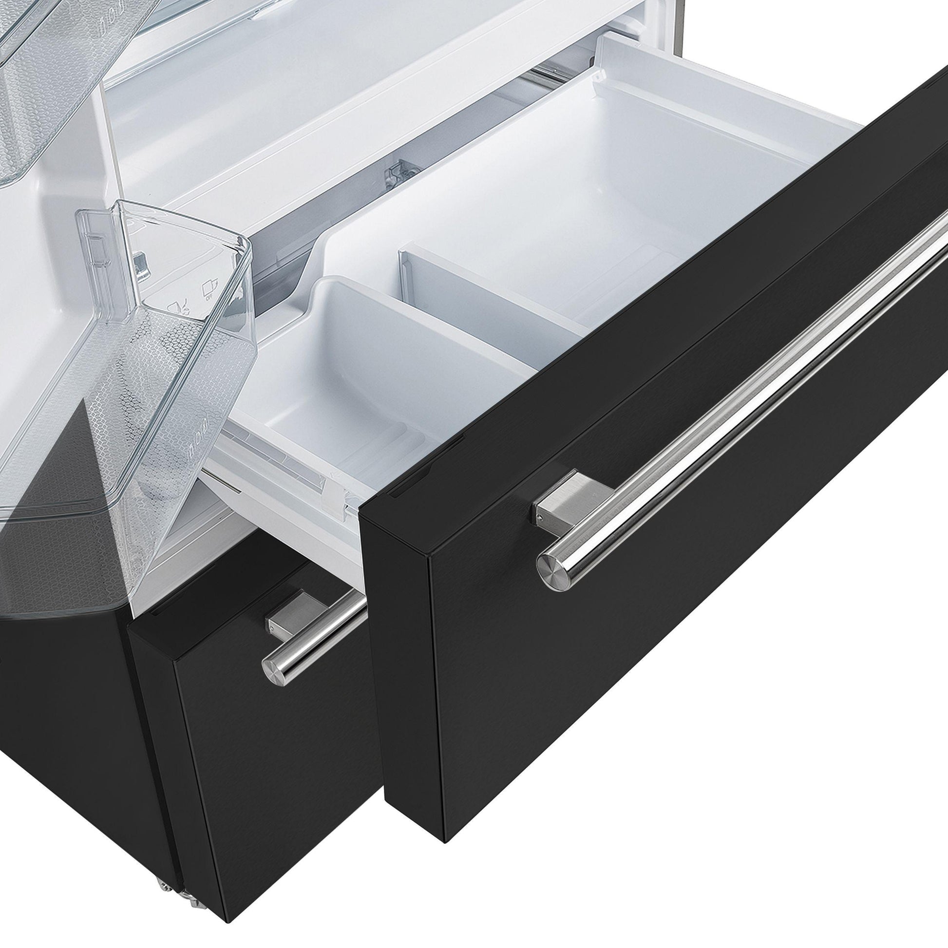 Forno FFRBI182036BLK Espresso Moena 36-Inch French Door Refrigerator In Black, 19.2 Cu.Ft