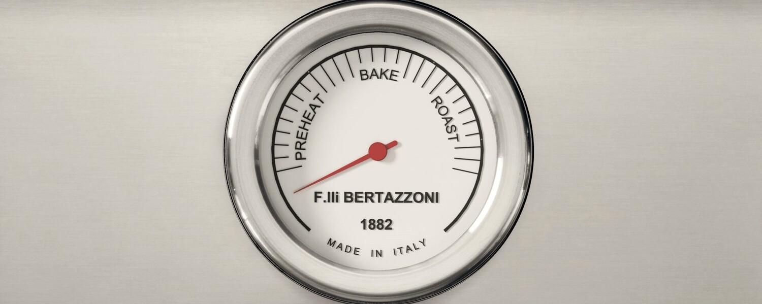 Bertazzoni MAS304INMBG 30 Inch Induction Range, 4 Heating Zones, Electric Oven - Gold Accents Bianco Matt/Gold