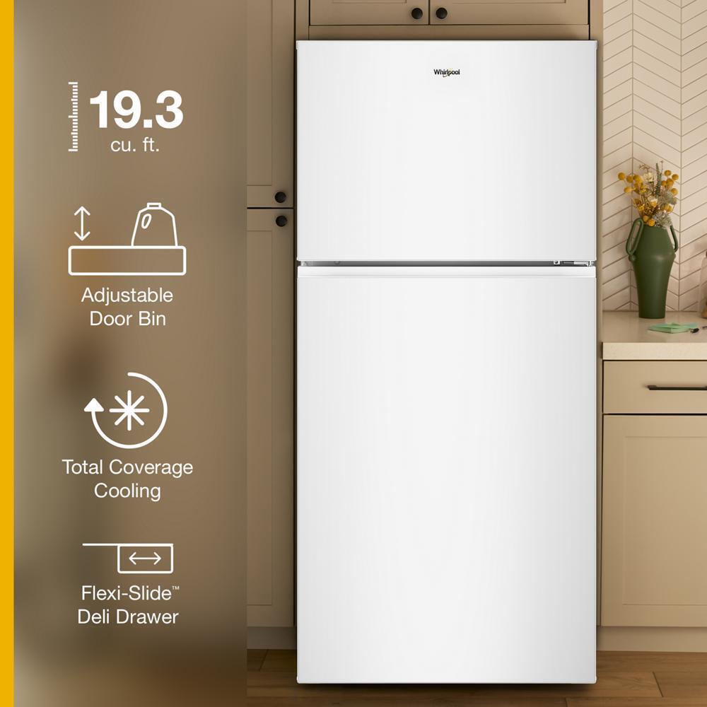 Whirlpool WRTX3019SW Whirlpool® 29.5-Inch Wide Top Freezer Refrigerator With Total Coverage Cooling- 19.3 Cu. Ft.
