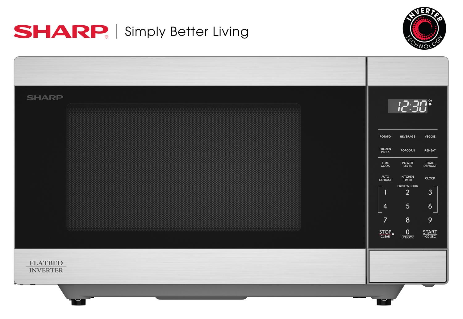 Sharp SMC1174KS Sharp 1.1 Cu. Ft. 1100W Flatbed Countertop Microwave Oven With Inverter Technology