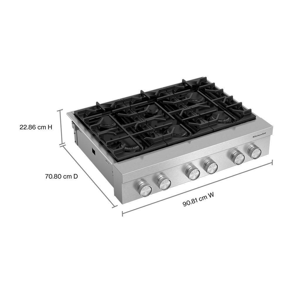 Kitchenaid KCGK936TSS Kitchenaid® 36-Inch 6-Burner Gas Commercial-Style Rangetop