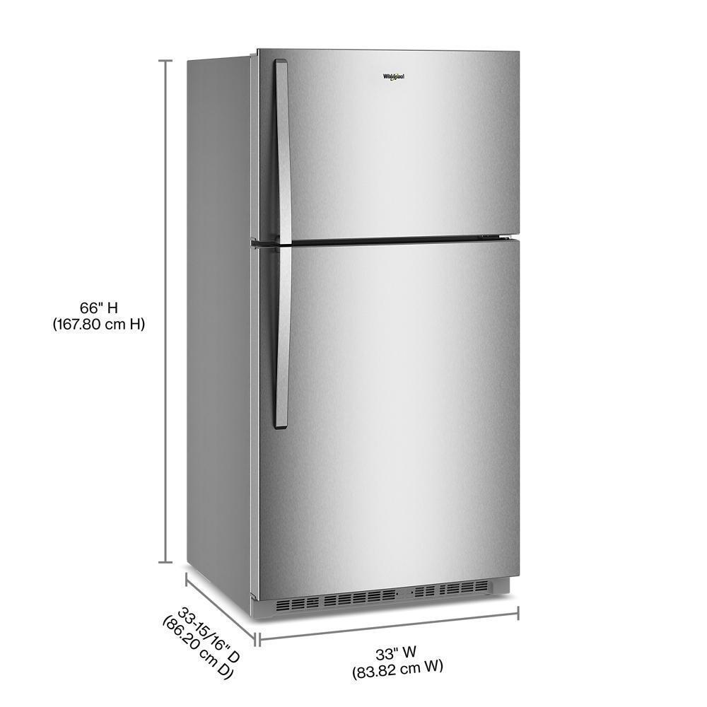 Whirlpool WRTX7421TZ Whirlpool® 32.8-Inch Wide Top Freezer Refrigerator With Total Coverage Cooling- 21.3 Cu. Ft.