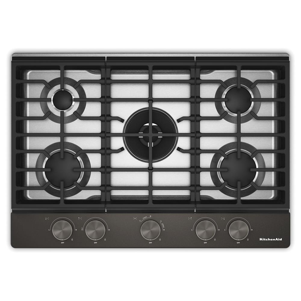 Kitchenaid KCGK530SBE Kitchenaid® 30 In. Gas Cooktop With 5 Burners And Integrated Wok Grate