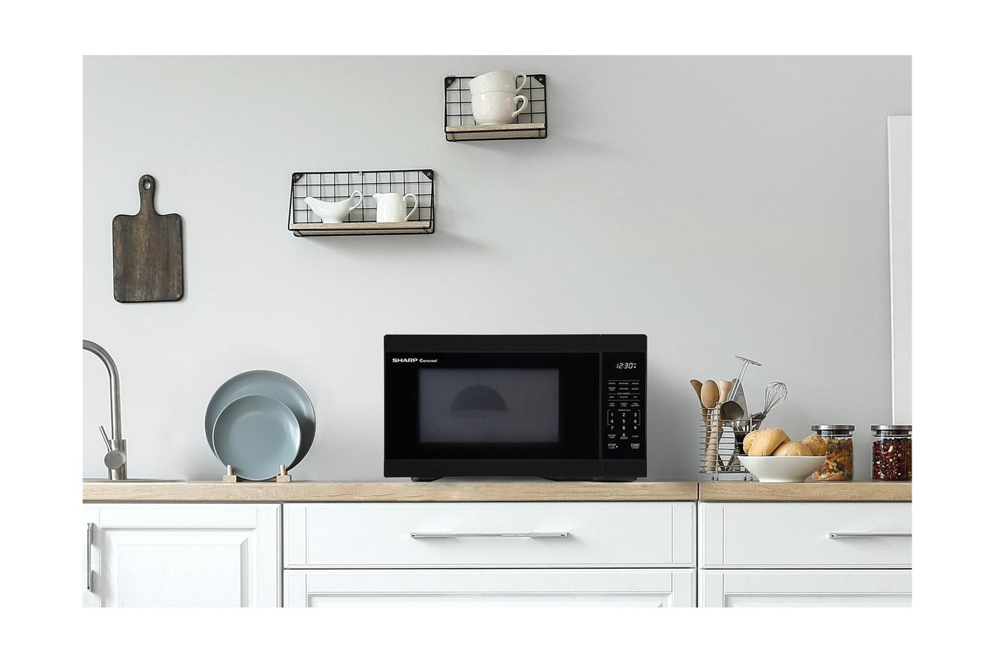 Sharp SMC1161KB Sharp 1.1 Cu. Ft. 1000W Black Countertop Microwave Oven