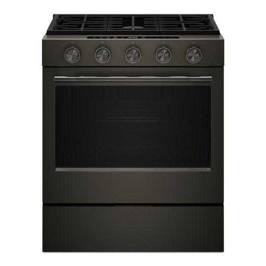 Kitchenaid KSGS530SBE 5.0 Cu. Ft. Smart Slide-In Gas Range With Convection Cooking Modes And 2-In-1 Burner