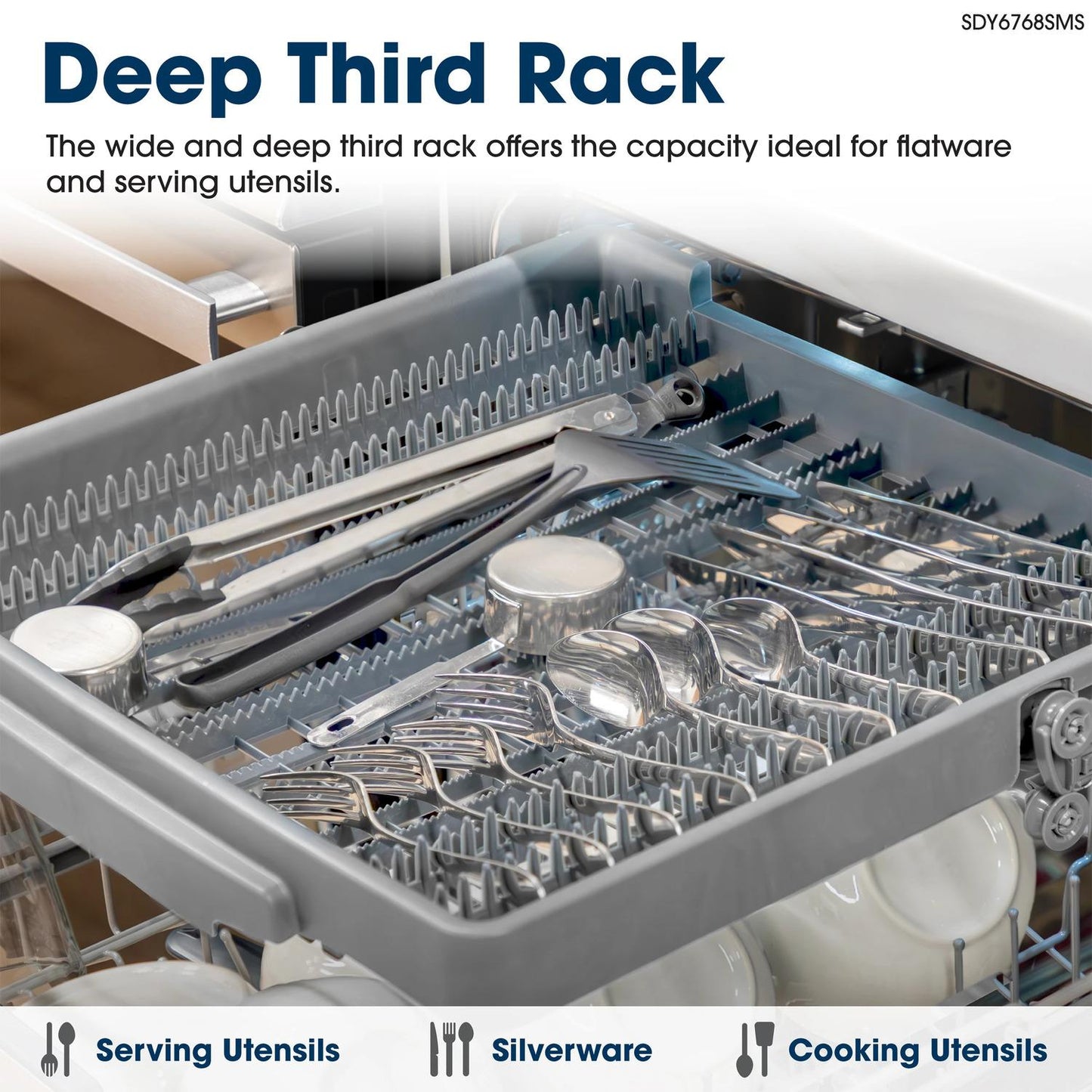 Sharp SDY6768SMS 24" Top Control Stainless Steel Handle 44Db Dishwasher With Auto Door Open