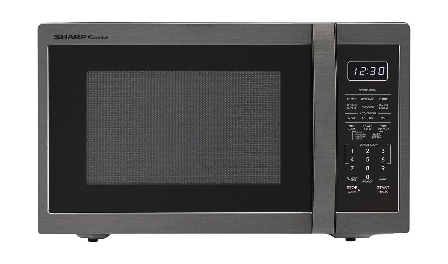 Sharp SMC1452KH Sharp 1.4 Cu. Ft. 1100W Black Stainless Steel Countertop Microwave Oven