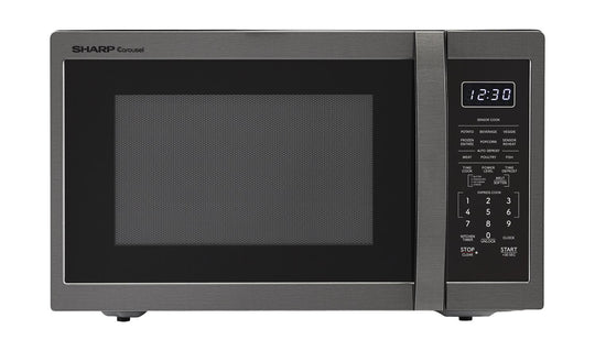 Sharp SMC1452KH Sharp 1.4 Cu. Ft. 1100W Black Stainless Steel Countertop Microwave Oven