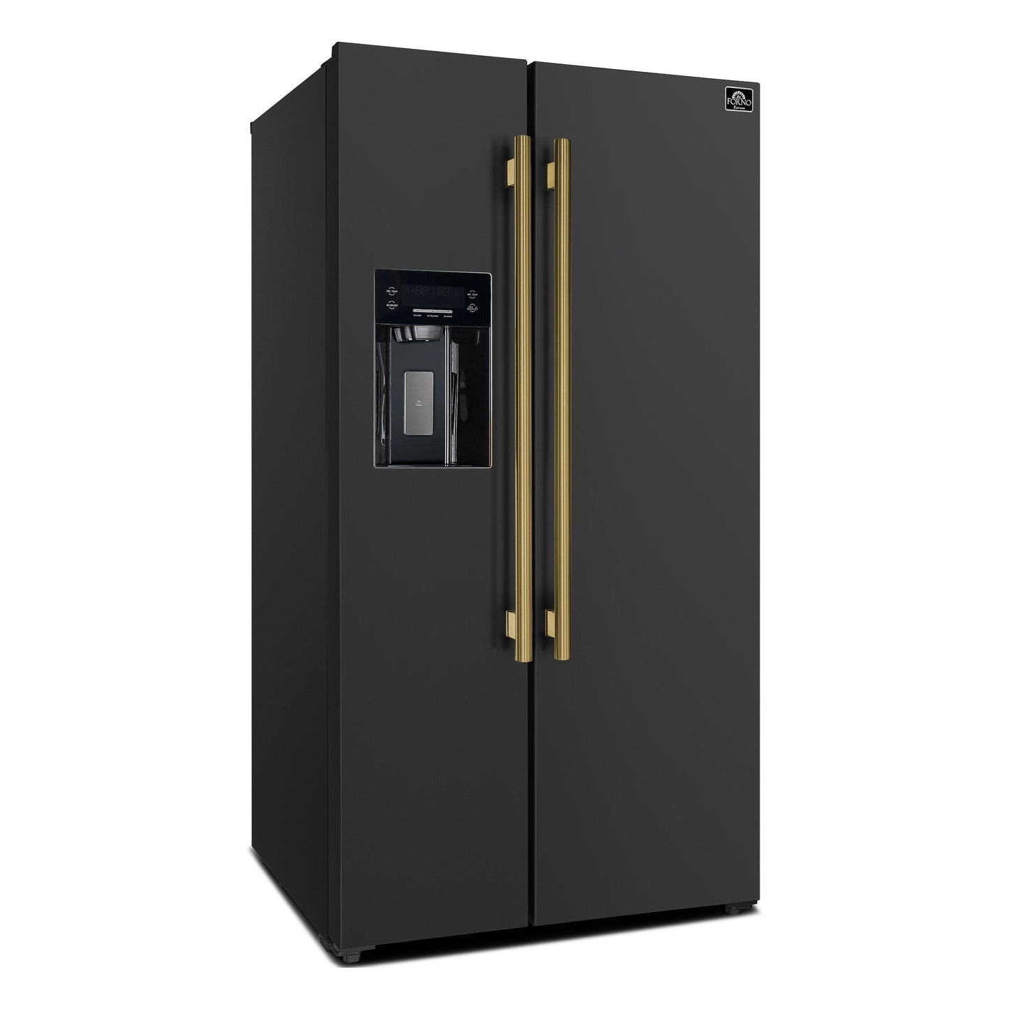 Forno FFRBI184436BLK Espresso Salerno 36-Inch Side-By-Side Black Refrigerator 20 Cu.Ft