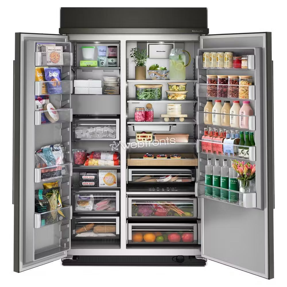 Kitchenaid KBSN748SBE 30 Cu. Ft. 48" Built-In Side-By-Side Refrigerator With Platinum Interior