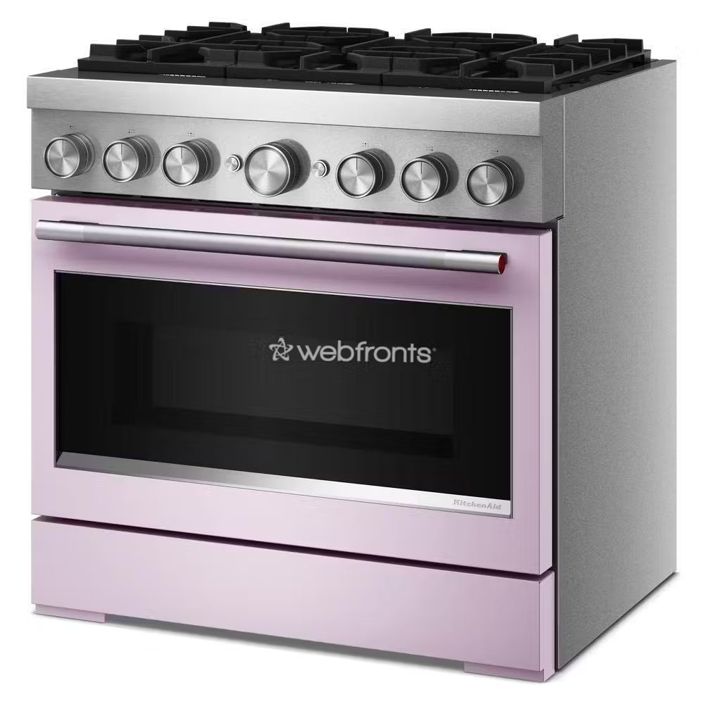 Kitchenaid KFDS936SWF 36-Inch 6 Burner Commercial-Style Dual Fuel Range With No Preheat Air Fry Mode