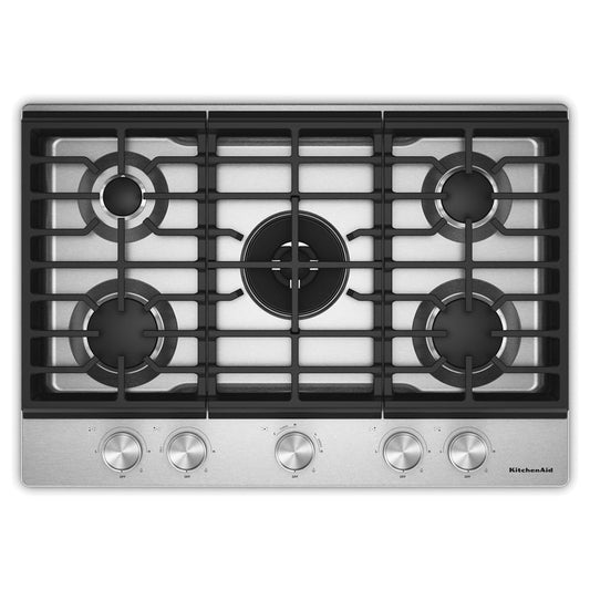 Kitchenaid KCGK730SSS Kitchenaid® 30 In. Gas Cooktop With 5 Burners And Integrated Wok Grate