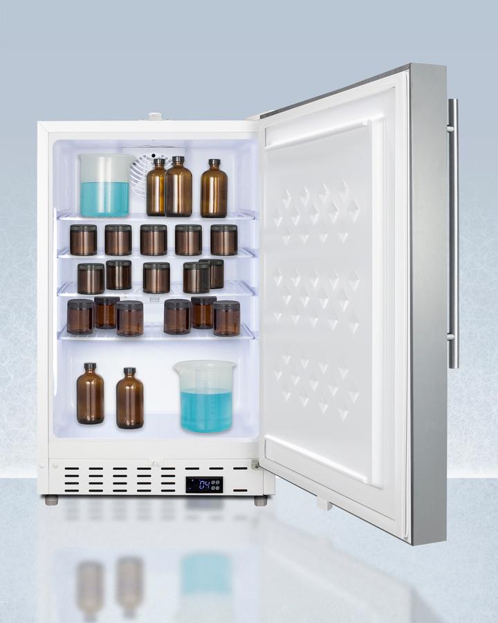 Summit ADA404REFSSHVLHD 20" Wide Built-In Healthcare All-Refrigerator, Ada Compliant