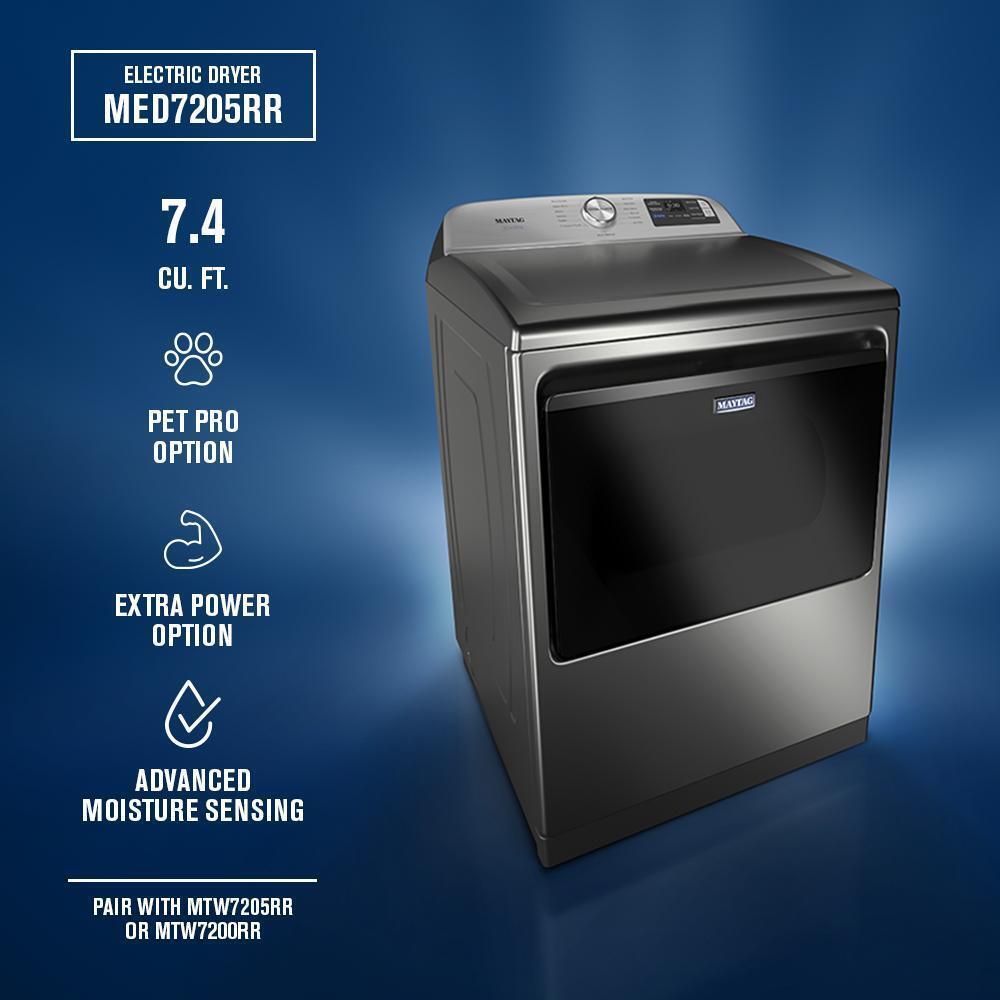 Maytag MED7205RR 7.4 Cu Ft. Smart Top Load Dryer With Pet Pro Option