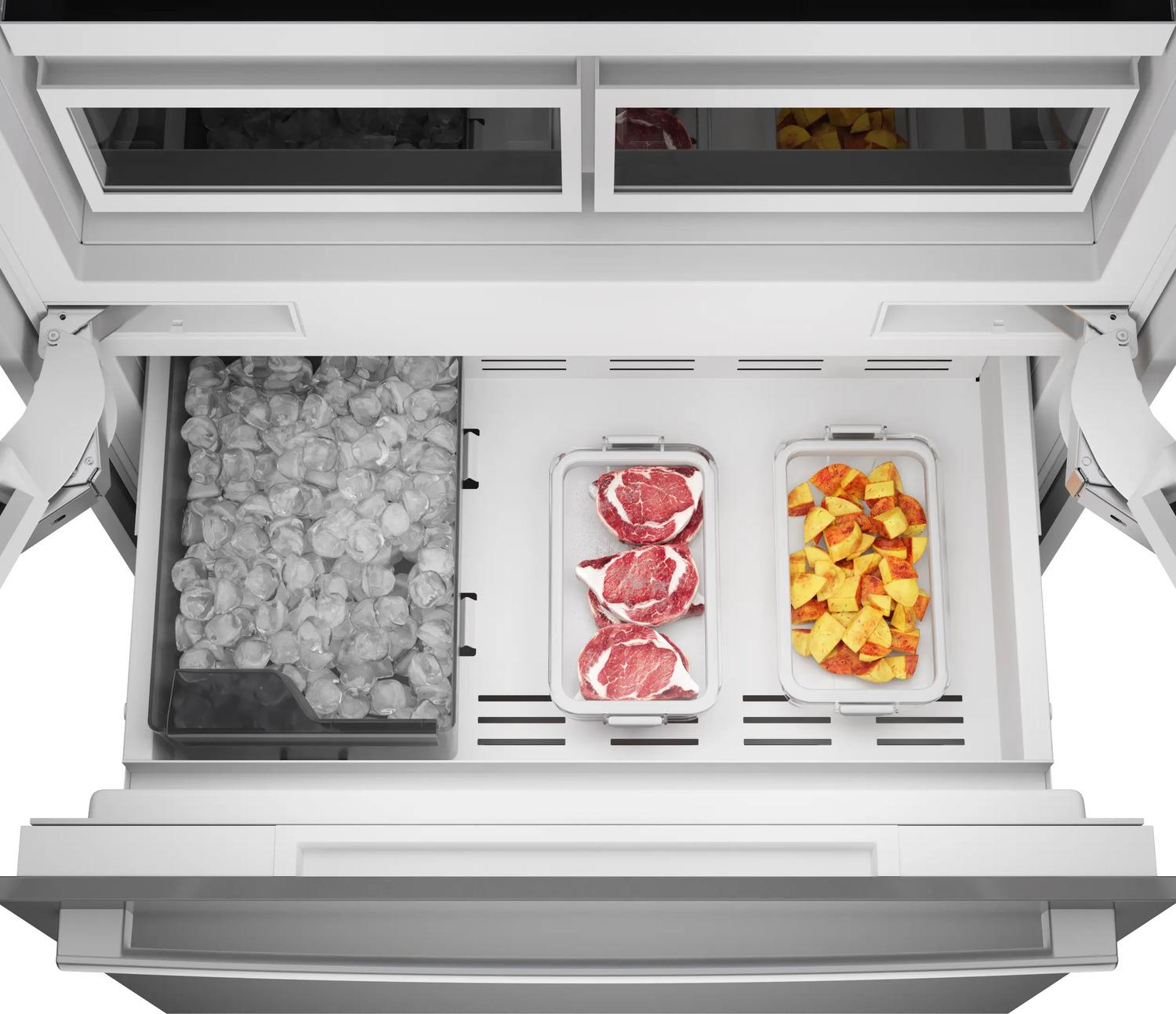 Bosch B36BT130NS Benchmark®, Vario Built-In Fridge-Freezer With Freezer At Bottom, 36'', Soft Close Flat Hinge