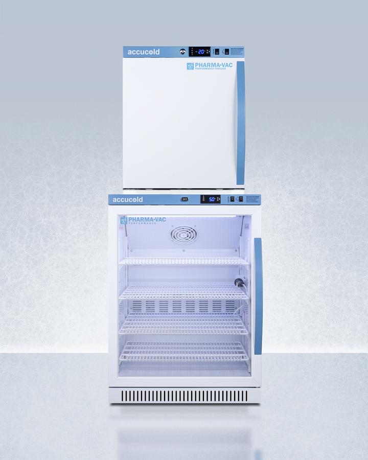 Summit ARG6PVAFZ1PVSTACKLHD 24" Wide Performance Series All-Refrigerator/All-Freezer Combination