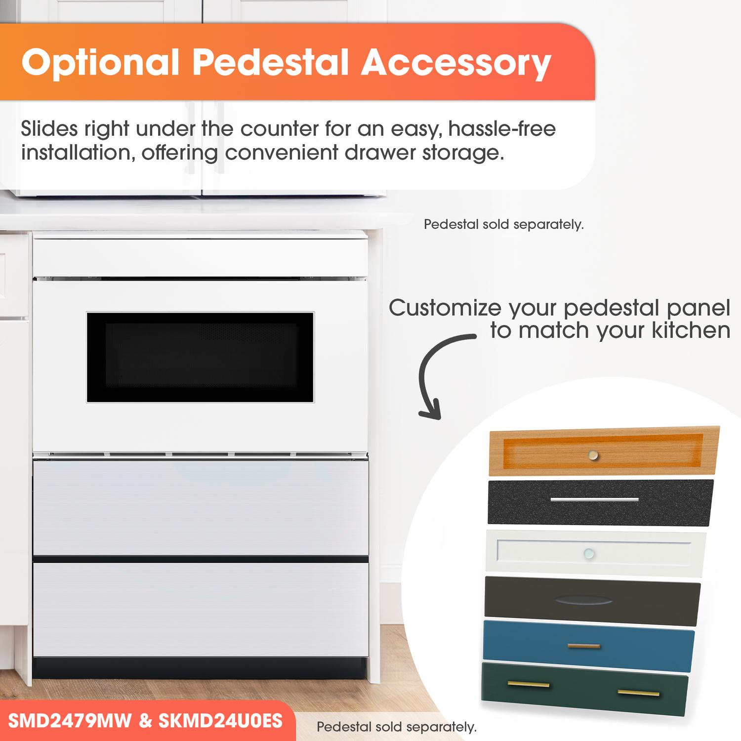 Sharp SMD2479MW Sharp 24 In. 1.2 Cu. Ft. Deco Series Built-In Smart Microwave Drawer™ Oven With Easy Wave Open In White