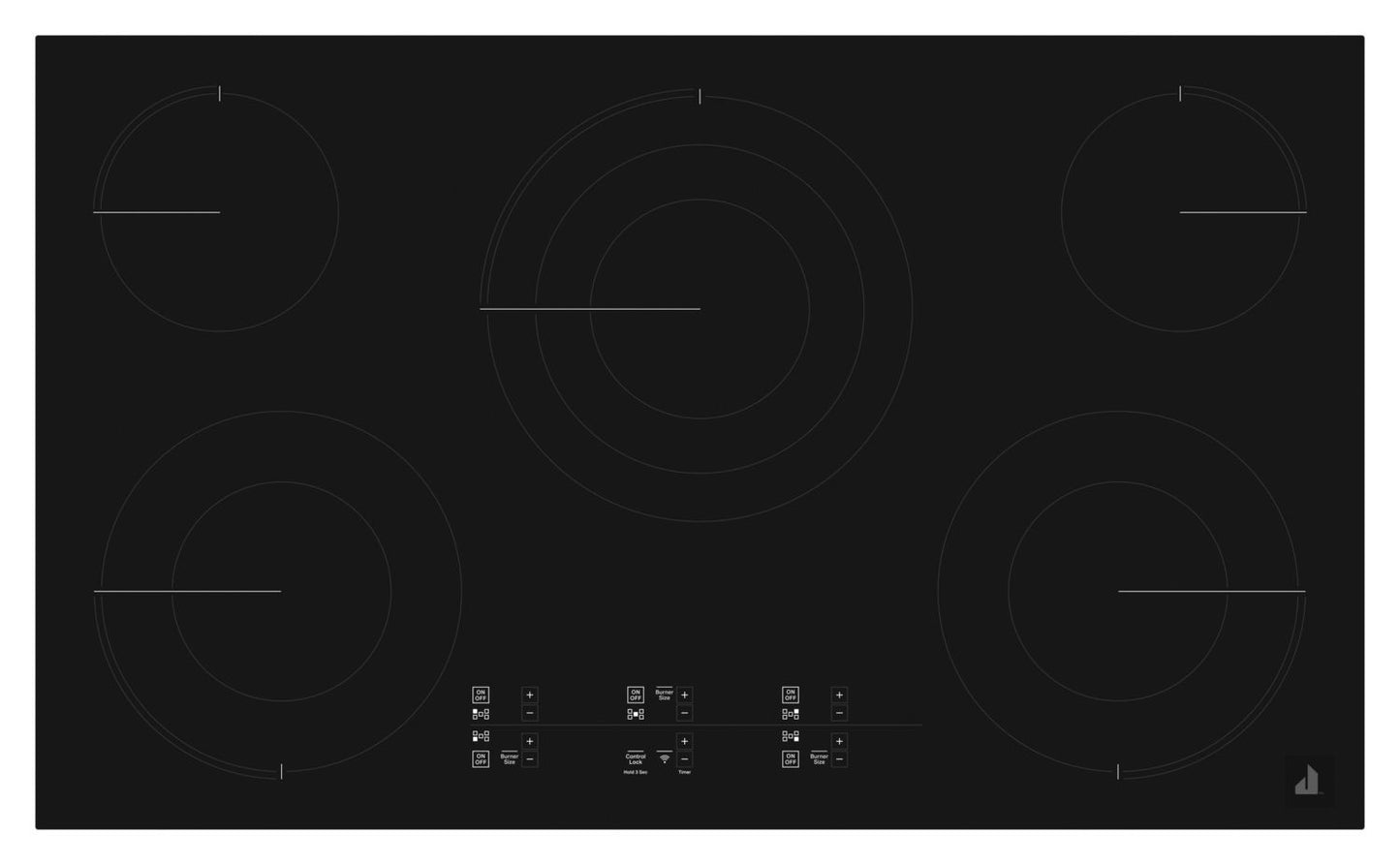 Jennair JEC4536HB Oblivian Glass 36" Electric Cooktop With Glass-Touch Electronic Controls Black