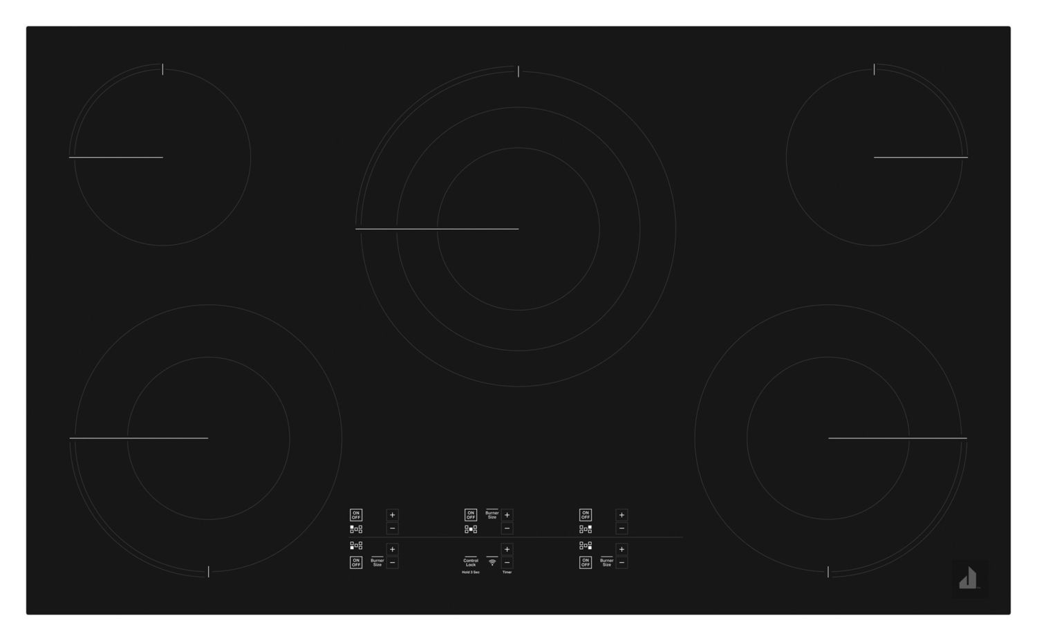 Jennair JEC4536HB Oblivian Glass 36" Electric Cooktop With Glass-Touch Electronic Controls Black