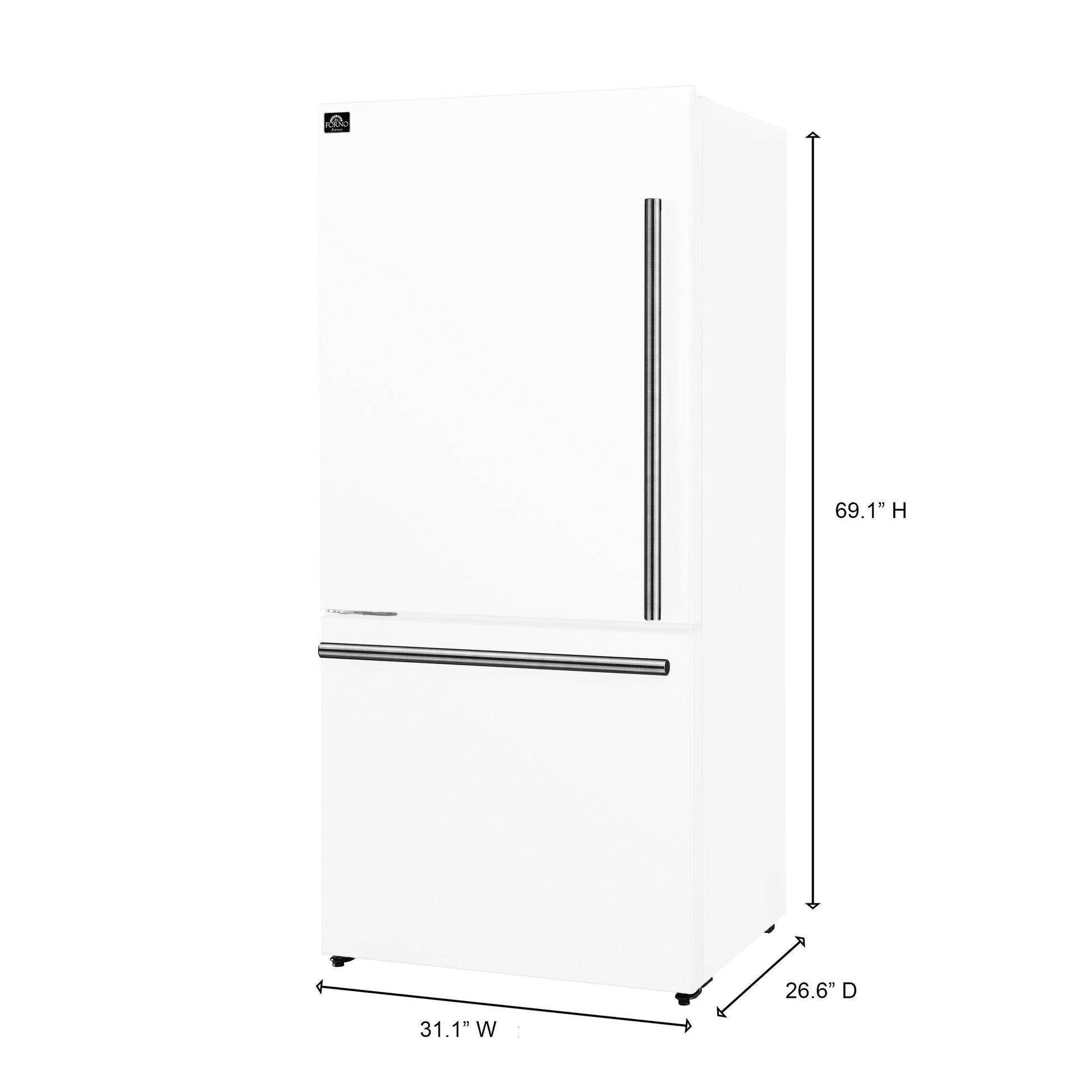 Forno FFFFD178631WHT Milano 31-Inch White With Ice Maker