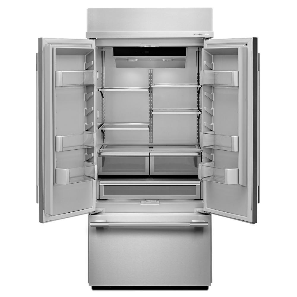 Kitchenaid KBFN536SPS 20.8 Cu. Ft. 36" Built-In French Door Bottom Mount Refrigerator With Platinum Interior