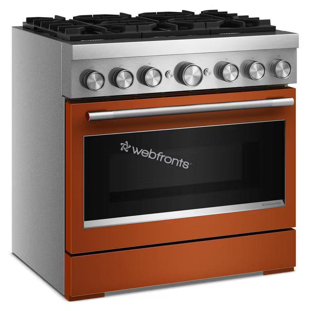 Kitchenaid KFDS936SSC 36-Inch 6 Burner Commercial-Style Dual Fuel Range With No Preheat Air Fry Mode