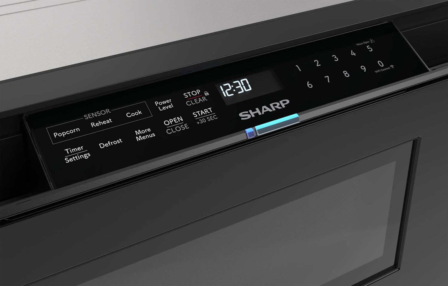 Sharp SMD2479MB Sharp 24 In. 1.2 Cu. Ft. Deco Series Built-In Smart Microwave Drawer™ Oven With Easy Wave Open In Black