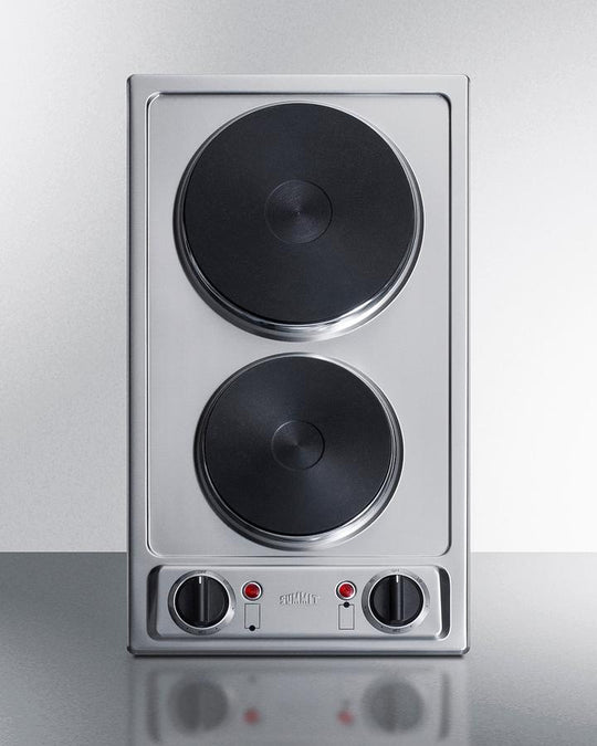 Summit CSD2B115 12" Wide 115V 2-Burner Solid Disk Cooktop