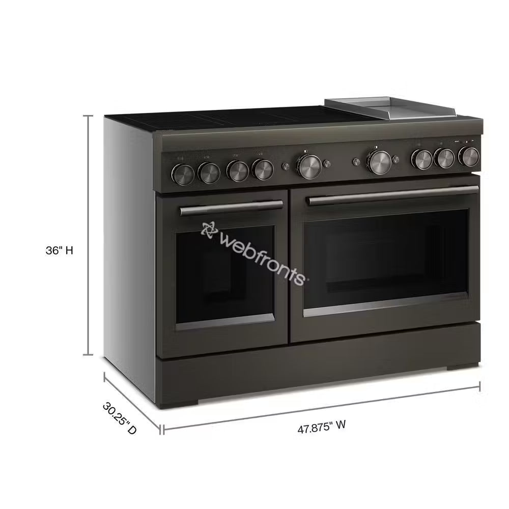 Kitchenaid KFID948SBE 48-Inch 6-Element Induction Freestanding Commercial-Style Range With Griddle
